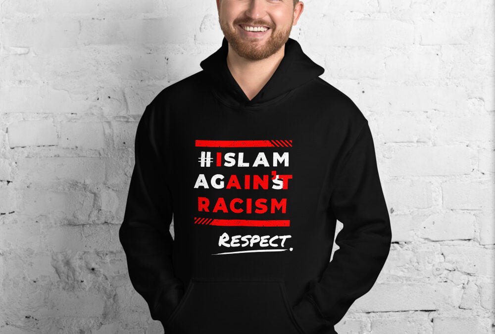 Muslim Hoodie Islam Against Racism black colour
